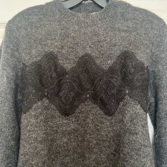 New Zara Women’s Wool Blend Dark Gray Knit Sweater/ Jumper, Size Medium - Picture 2 of 5